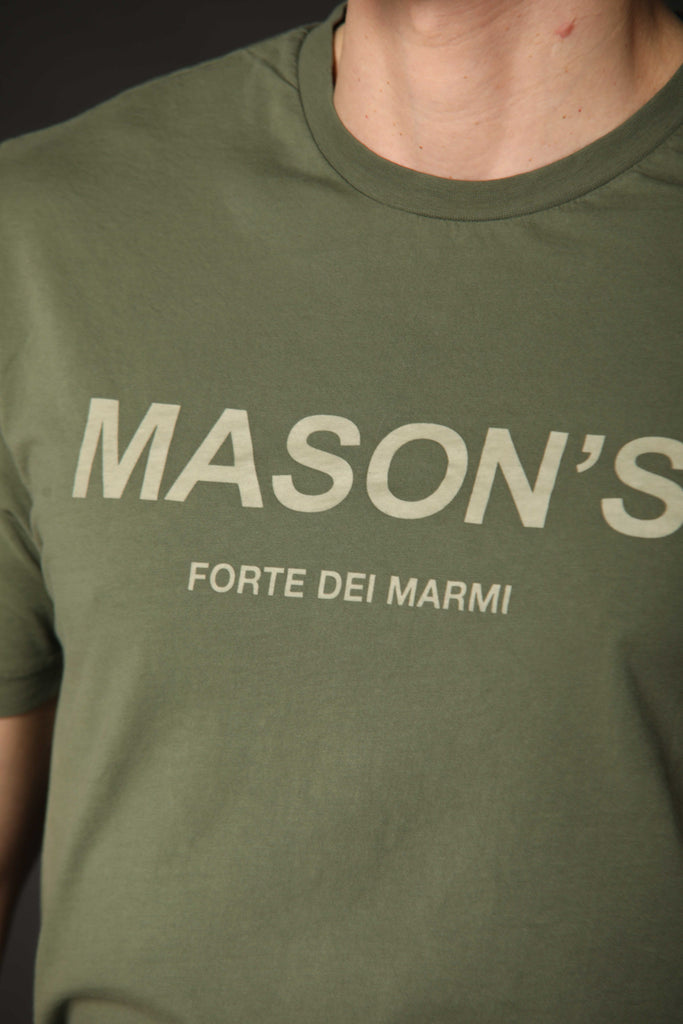 Image 2 of men's T-shirt model Tom MM in green, regular fit by Mason's