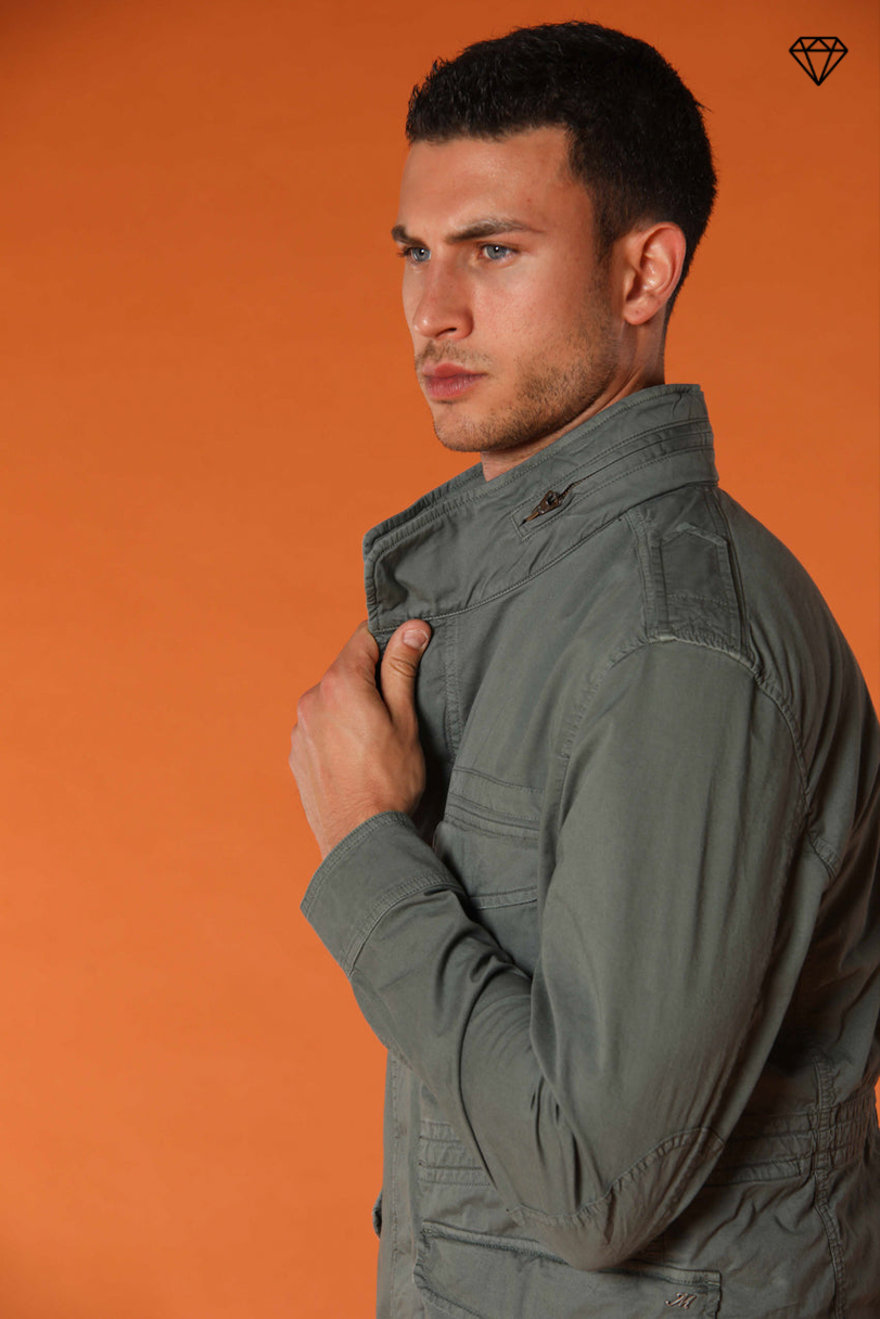 Immagine 4 di Field Jacket M74 uomo in twill di cotone pima leggero stretch colore verde di Mason's