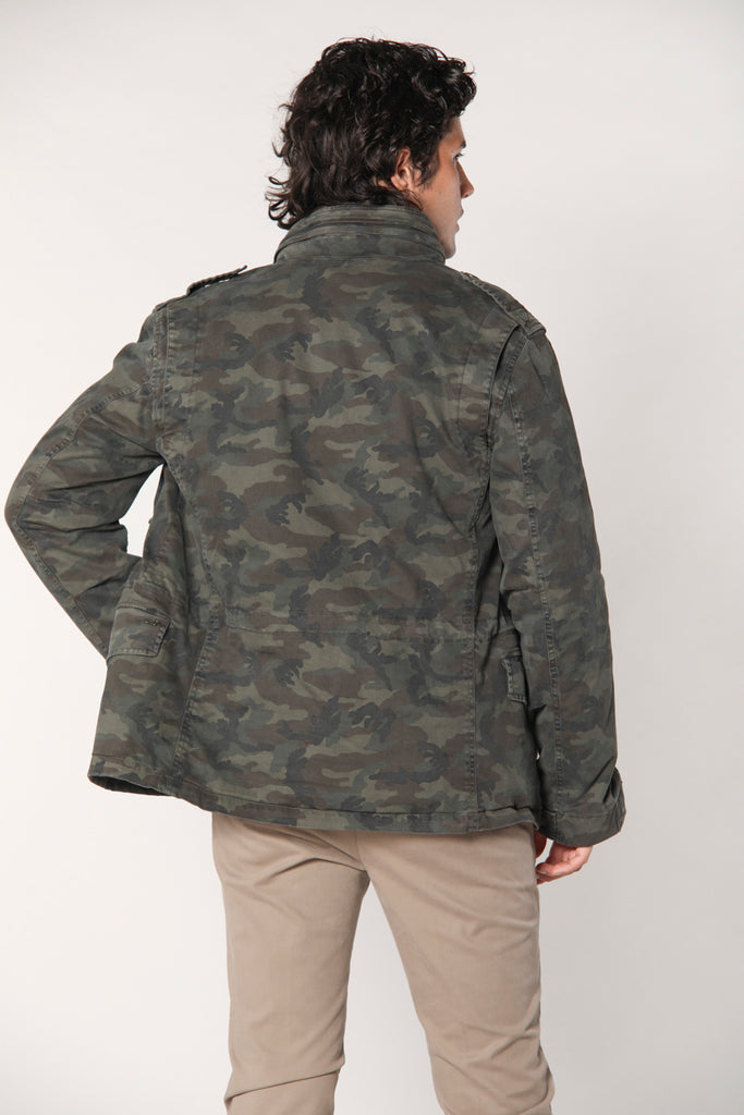 Jacket M74 man Field Jacket in satin with camouflage pattern