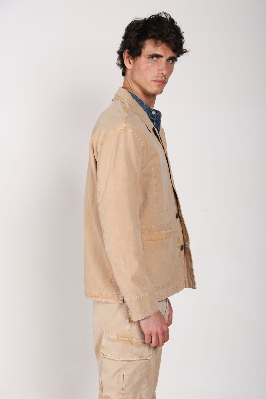 Detroit M74 overshirt uomo in panama fiammata