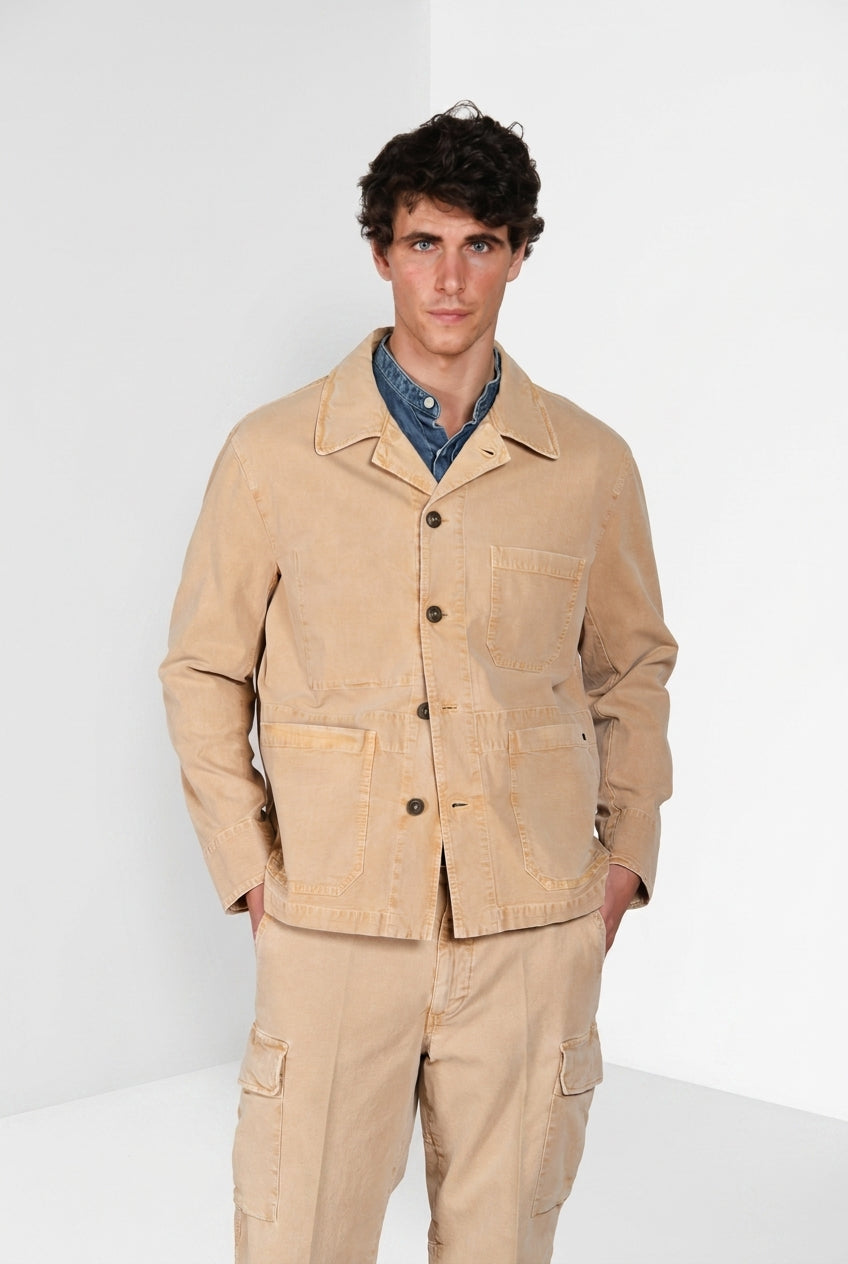 Detroit M74 men's overshirt in slub panama