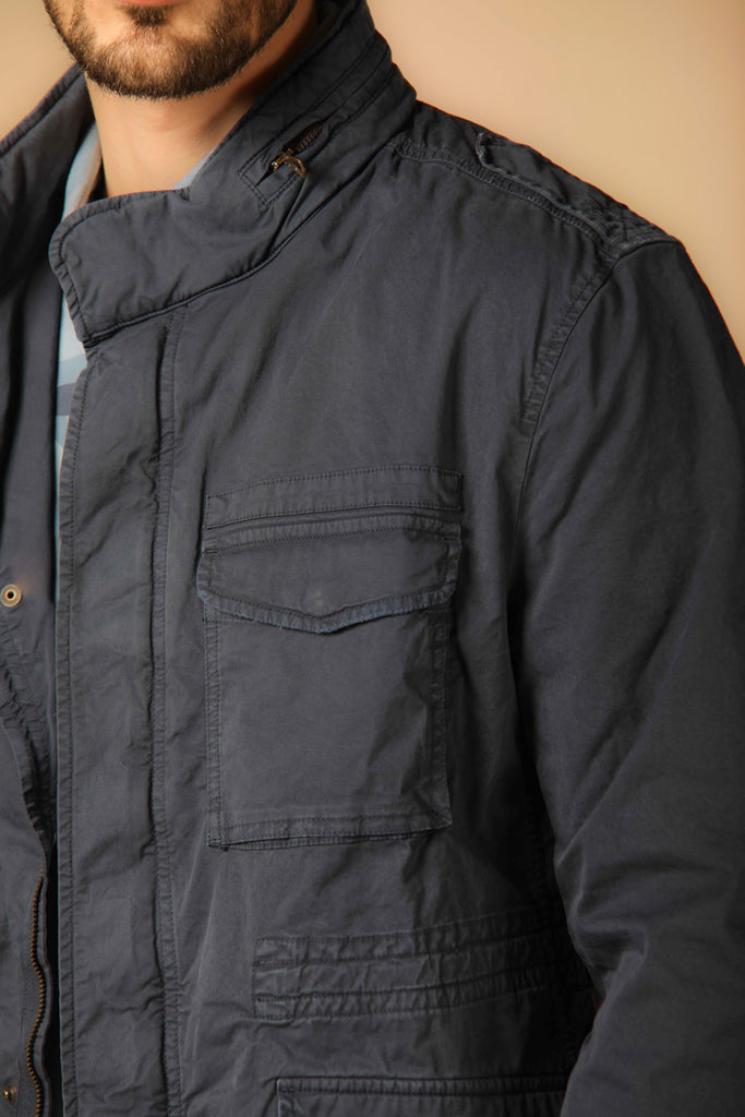 Image 3 of Mason's men's M74 model field jacket in navy blue, regular fit