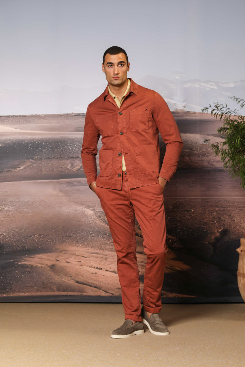 James overshirt uomo in cotone chevron