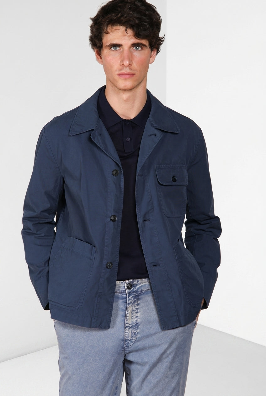 Work men's overshirt jacket in oxford canvas ①