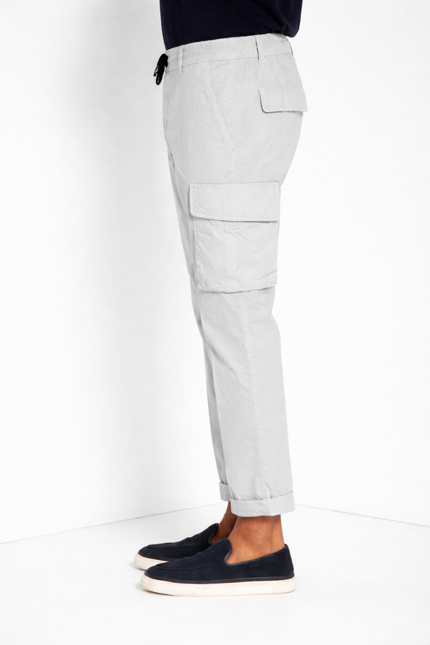 Chile Jogger pantalone cargo uomo in tela paracadute lyocell e cotone extra slim fit