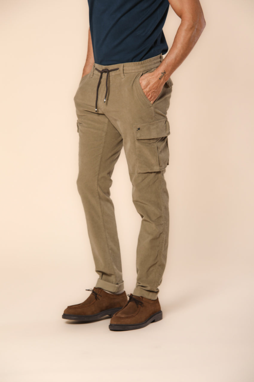 Chile Jogger Herren-Cargohose aus Samt 1500 gestreift extra slim fit