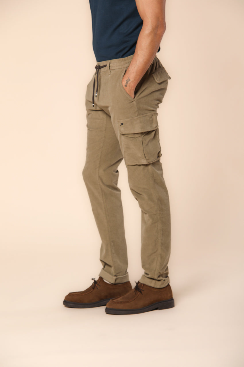 Chile Jogger Herren-Cargohose aus Samt 1500 gestreift extra slim fit