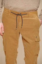 Chile Jogger pantalone cargo uomo in velluto 1500 righe extra slim fit