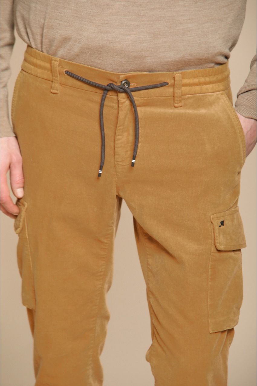 Chile Jogger pantalone cargo uomo in velluto 1500 righe extra slim fit