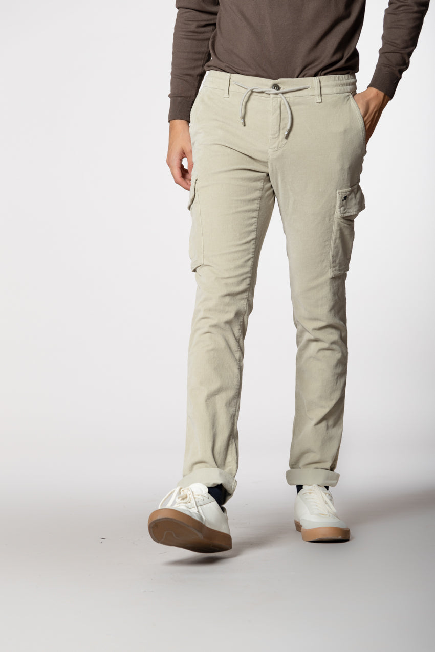 Chile Jogger men's cargo trousers in 1500-wale velvet extra slim fit
