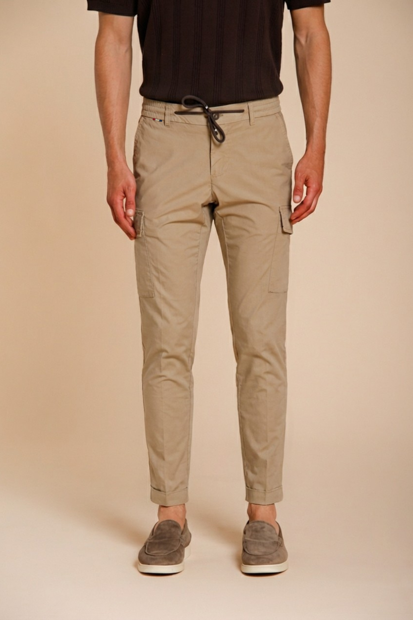 Chile Jogger pantalone cargo uomo in tela paracadute lyocell e cotone extra slim fit