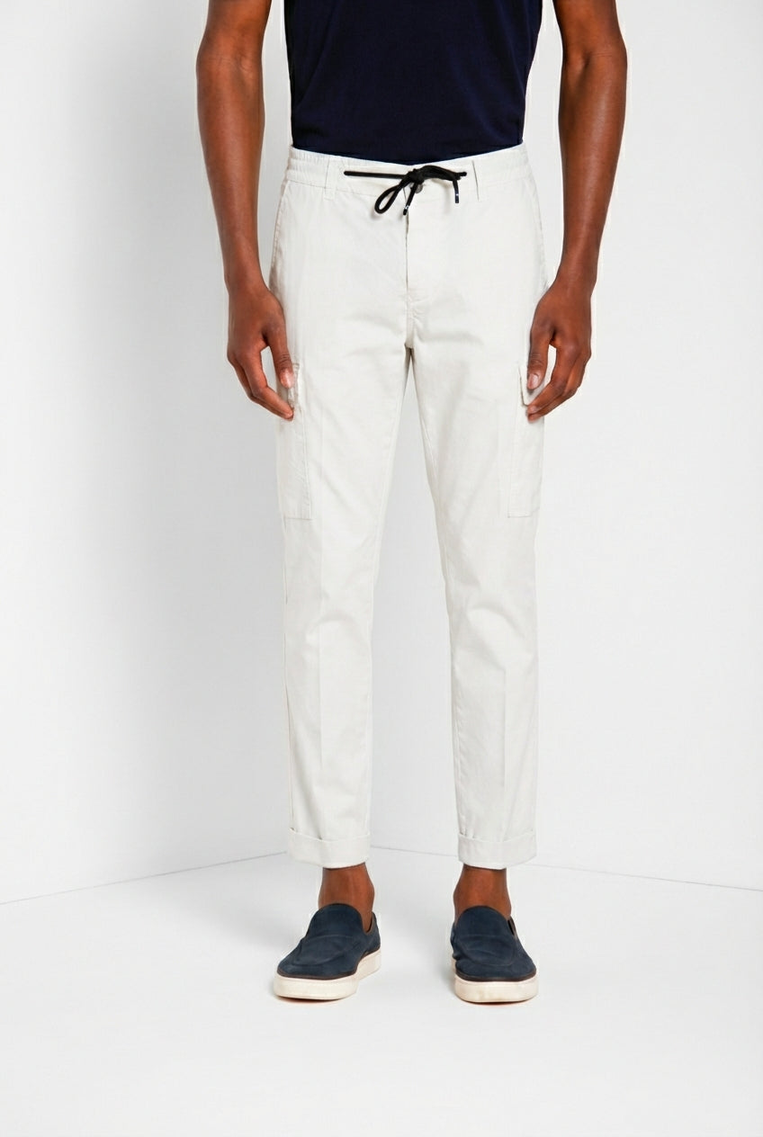 Chile Jogger men's cargo pants in parachute canvas lyocell and cotton extra slim fit