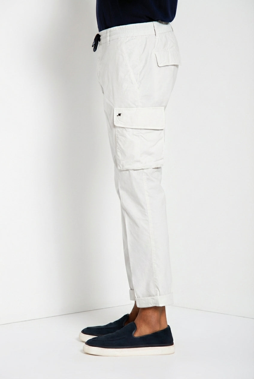 Chile Jogger men's cargo pants in parachute canvas lyocell and cotton extra slim fit