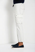 Chile Jogger men's cargo pants in parachute canvas lyocell and cotton extra slim fit