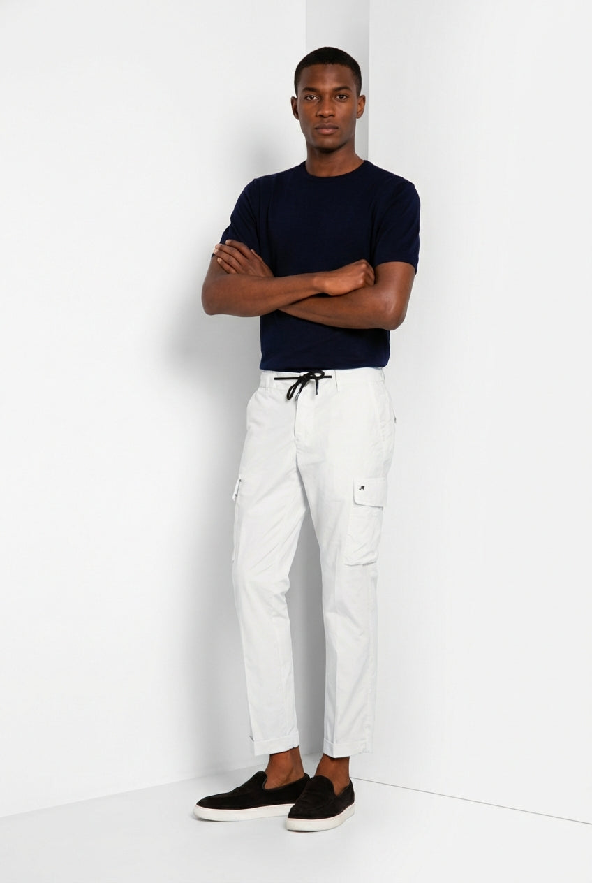 Chile Jogger men's cargo pants in parachute canvas lyocell and cotton extra slim fit