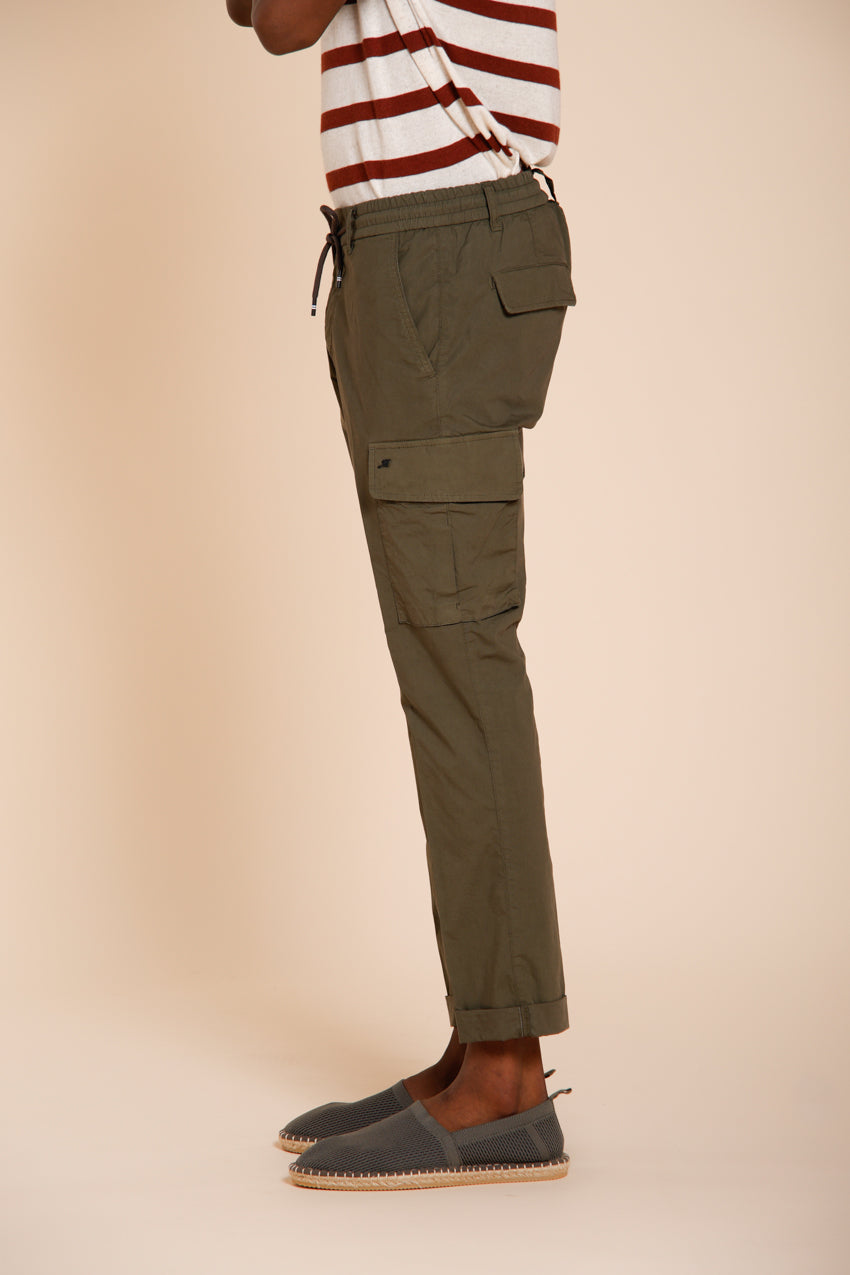 Chile Jogger pantalone cargo uomo in tela paracadute lyocell e cotone extra slim fit
