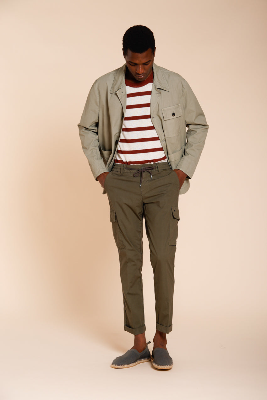 Chile Jogger pantalone cargo uomo in tela paracadute lyocell e cotone extra slim fit