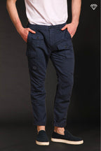 George Elax pantalon cargo homme brocken en coton et chanvre logo edition carrot fit ①