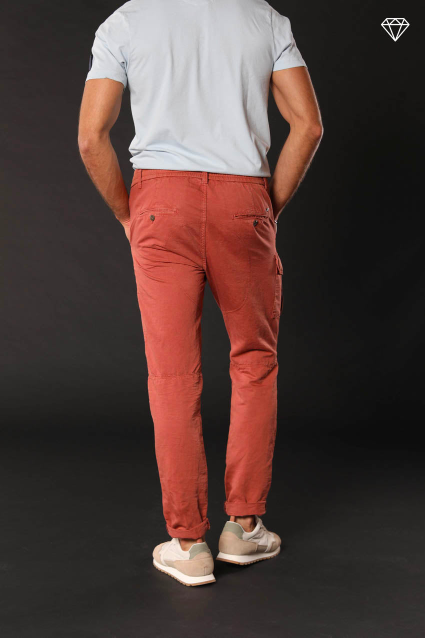 George Elax pantalon cargo homme brocken en coton et chanvre logo edition carrot fit ①