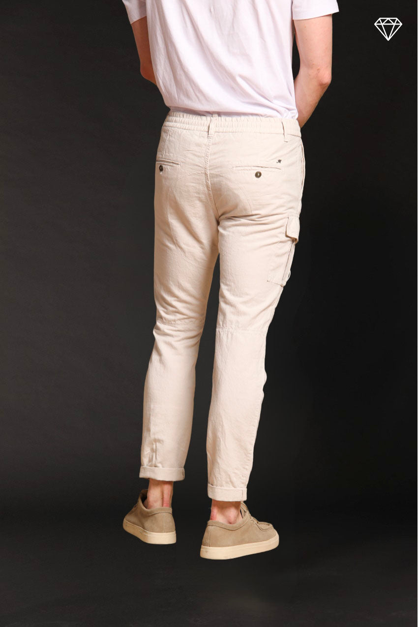 George Elax pantalon cargo homme brocken en coton et chanvre logo edition carrot fit ①