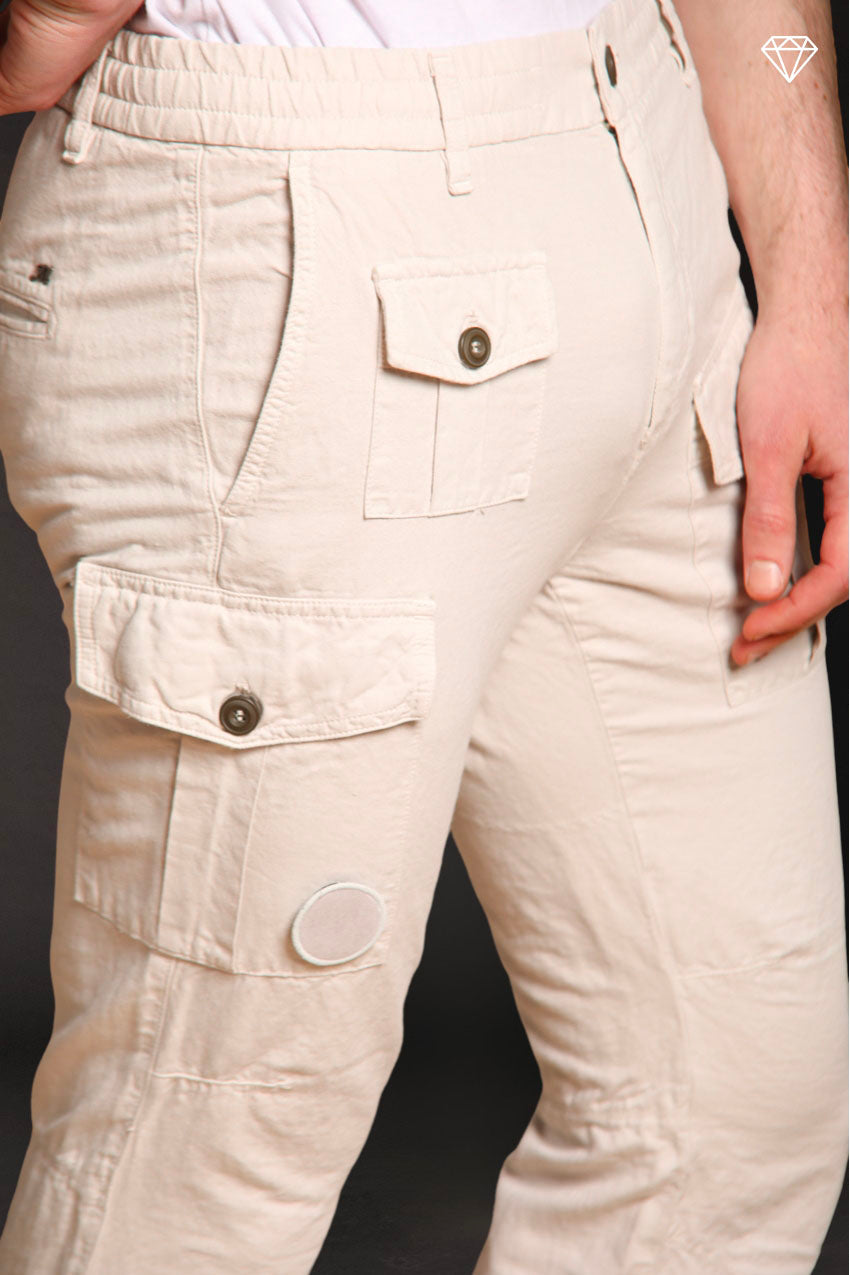 George Elax pantalon cargo homme brocken en coton et chanvre logo edition carrot fit ①