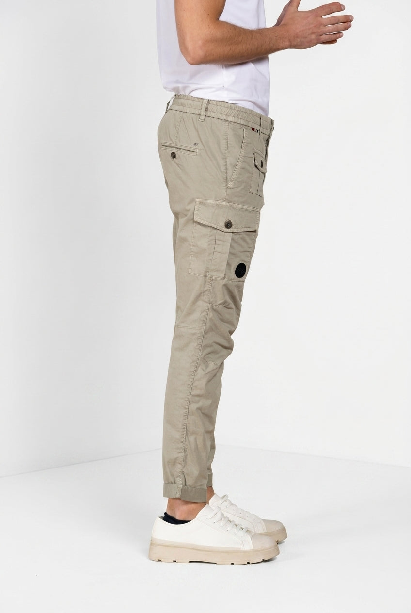George Coolpocket men's cargo jogger pants in stretch gabardine Logo Edition carrot fit ①
