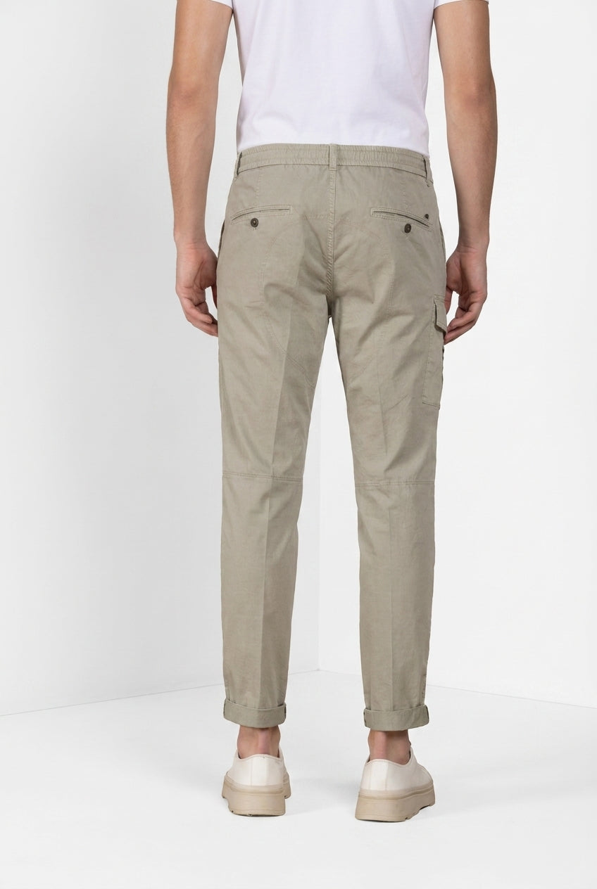 George Coolpocket men's cargo jogger pants in stretch gabardine Logo Edition carrot fit ①
