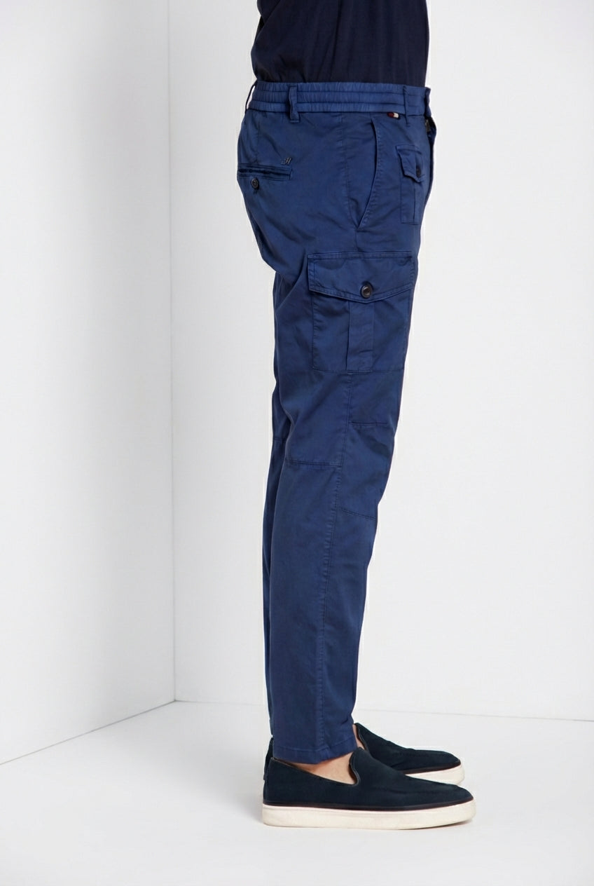 George Coolpocket men's cargo jogger pants in stretch gabardine Logo Edition carrot fit ①
