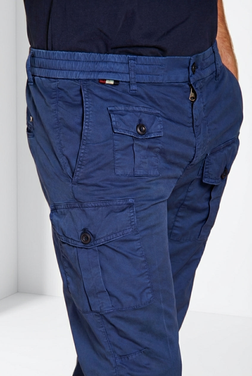 George Coolpocket men's cargo jogger pants in stretch gabardine Logo Edition carrot fit ①