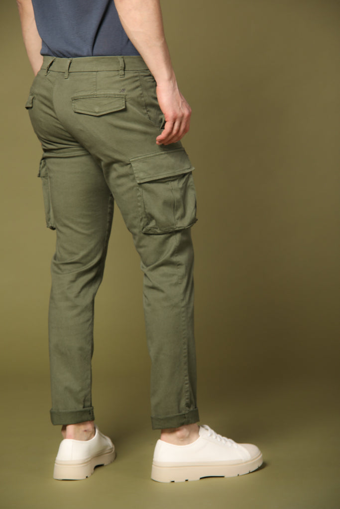 Image 4 of men's Chile City model cargo pants in green, regular fit by Mason's