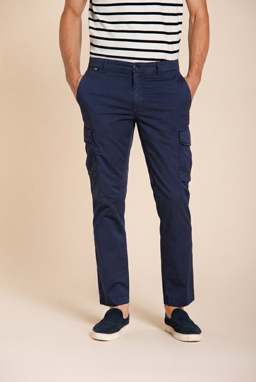 Chile pantalone cargo uomo in gabardina stretch regular fit