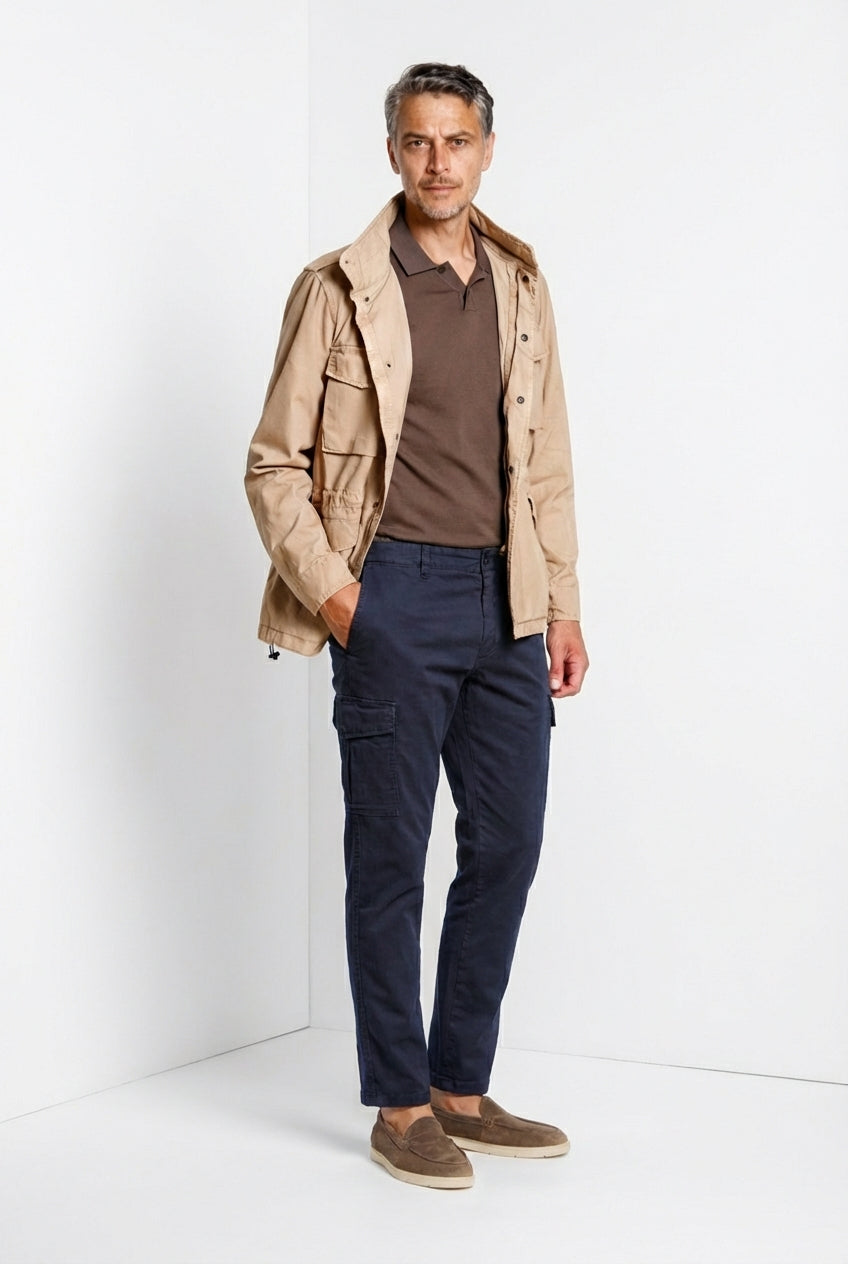 Chile pantalon cargo homme en gabardine stretch regular fit