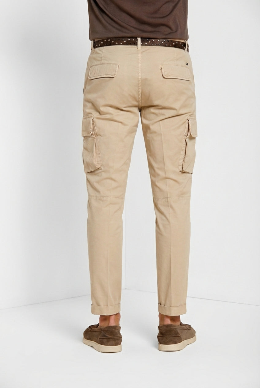 Chile pantalone cargo uomo in gabardina stretch regular fit