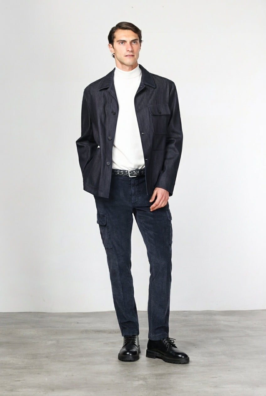 Chile men’s cargo pants in wide-wale velvet with regular fit
