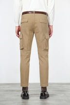  Chile Cargo-Hose Herren aus Stretch-Baumwolle mit Diagonalstruktur, Regular Fit