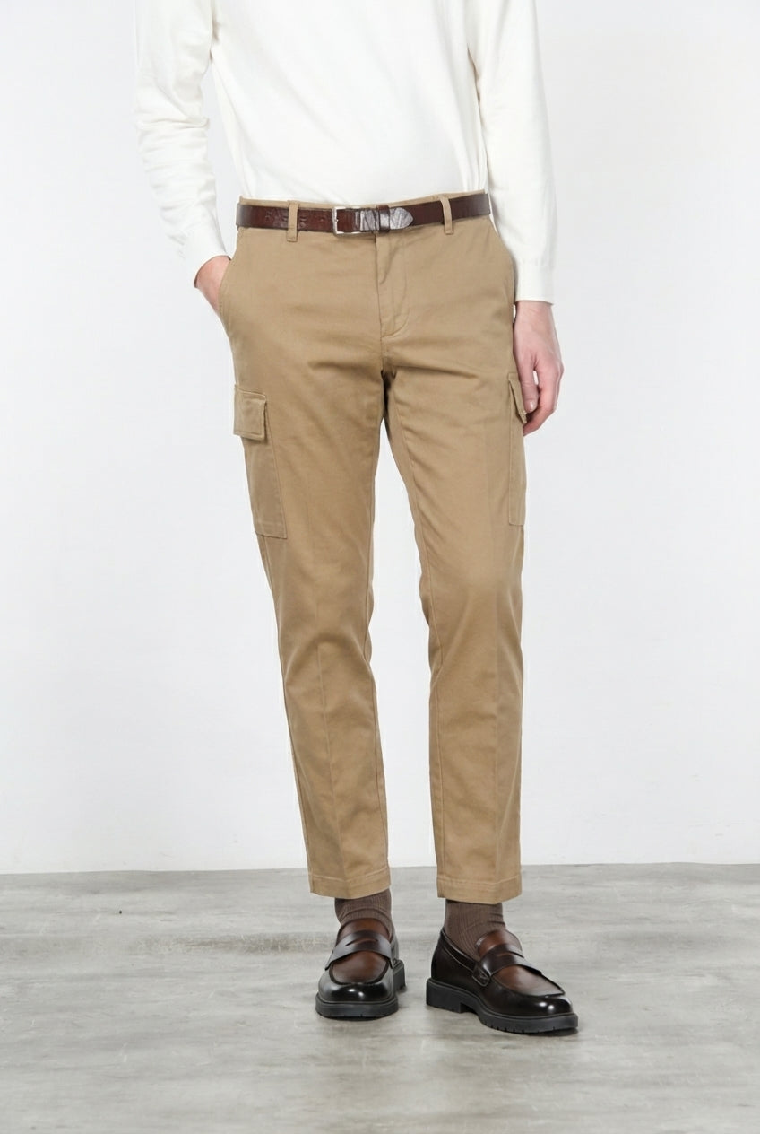 Chile Cargo-Hose Herren aus Stretch-Baumwolle mit Diagonalstruktur, Regular Fit