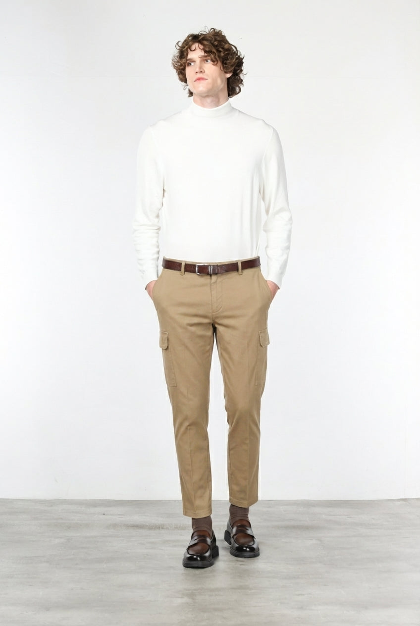  Chile Cargo-Hose Herren aus Stretch-Baumwolle mit Diagonalstruktur, Regular Fit