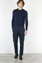 Chile pantalone cargo uomo in cotone stretch trama diagonale regular fit