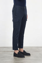 Chile pantalone cargo uomo in cotone stretch trama diagonale regular fit