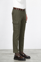 Chile Men's Cargo Pants in Stretch Cotton Diagonal Weave Regular Fit