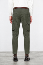 Chile Men's Cargo Pants in Stretch Cotton Diagonal Weave Regular Fit