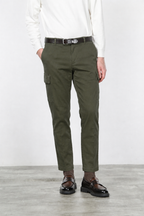 Chile Men's Cargo Pants in Stretch Cotton Diagonal Weave Regular Fit