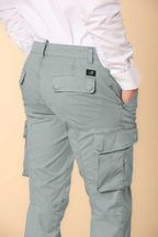 Chile men's Cargo Pants in lightweight Pima cotton twill special washing  Extra-Slim Fit