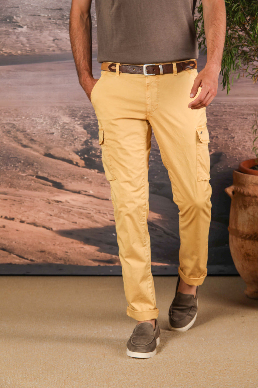 Chile pantalon cargo homme en sergé de coton pima léger special washing  Extra-slim fit