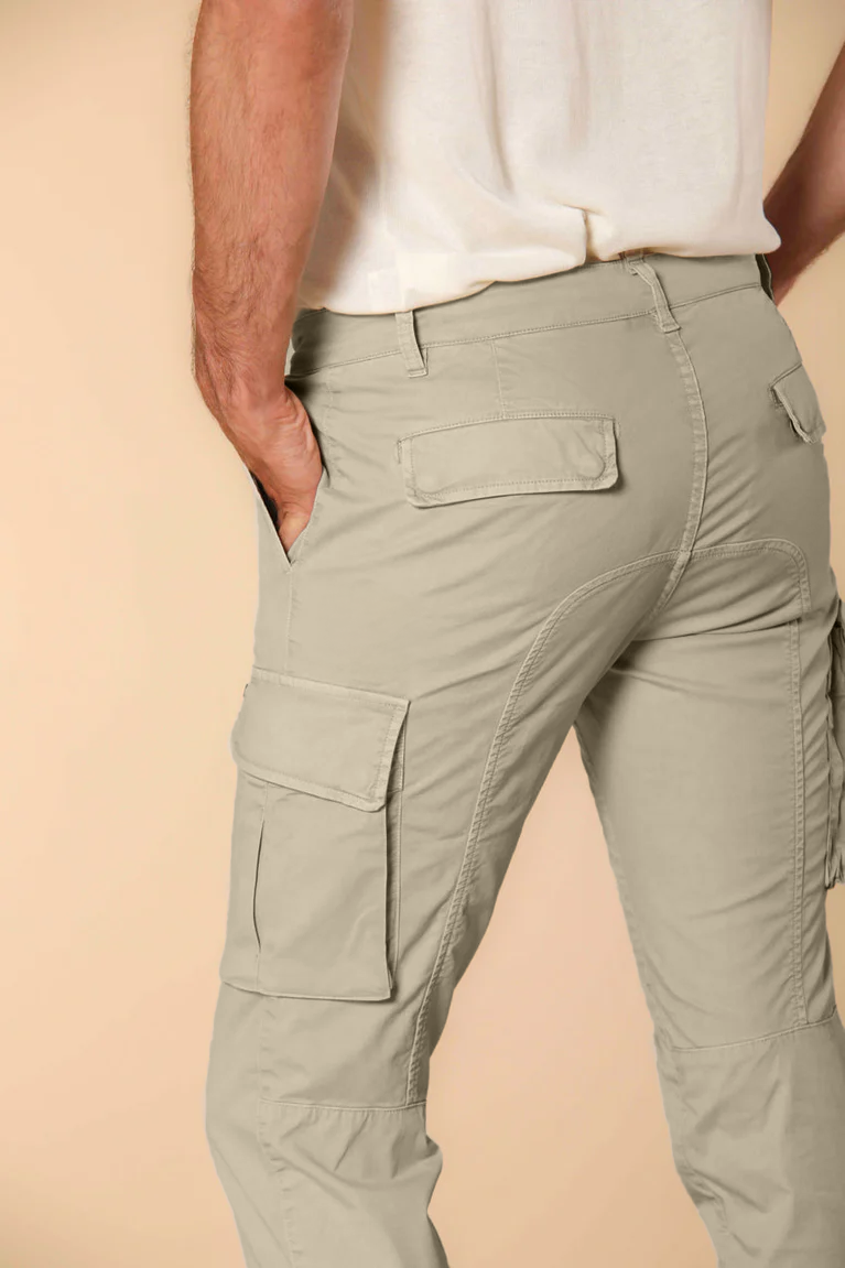 Chile Men's cargo pants in lightweight pima cotton twill special washing  Extra-Slim Fit
