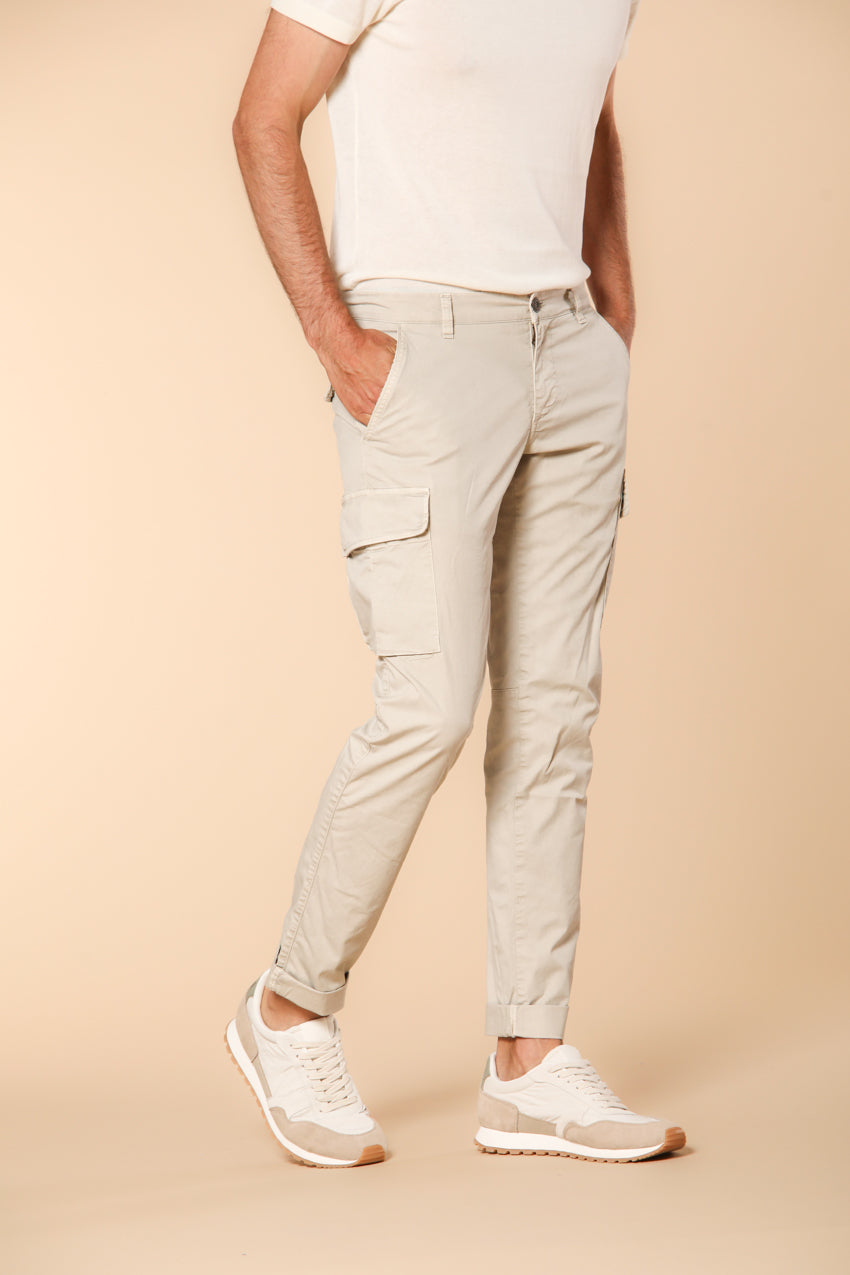 Chile Pantalon cargo homme en twill de coton pima léger en special washing  coupe Extra-slim