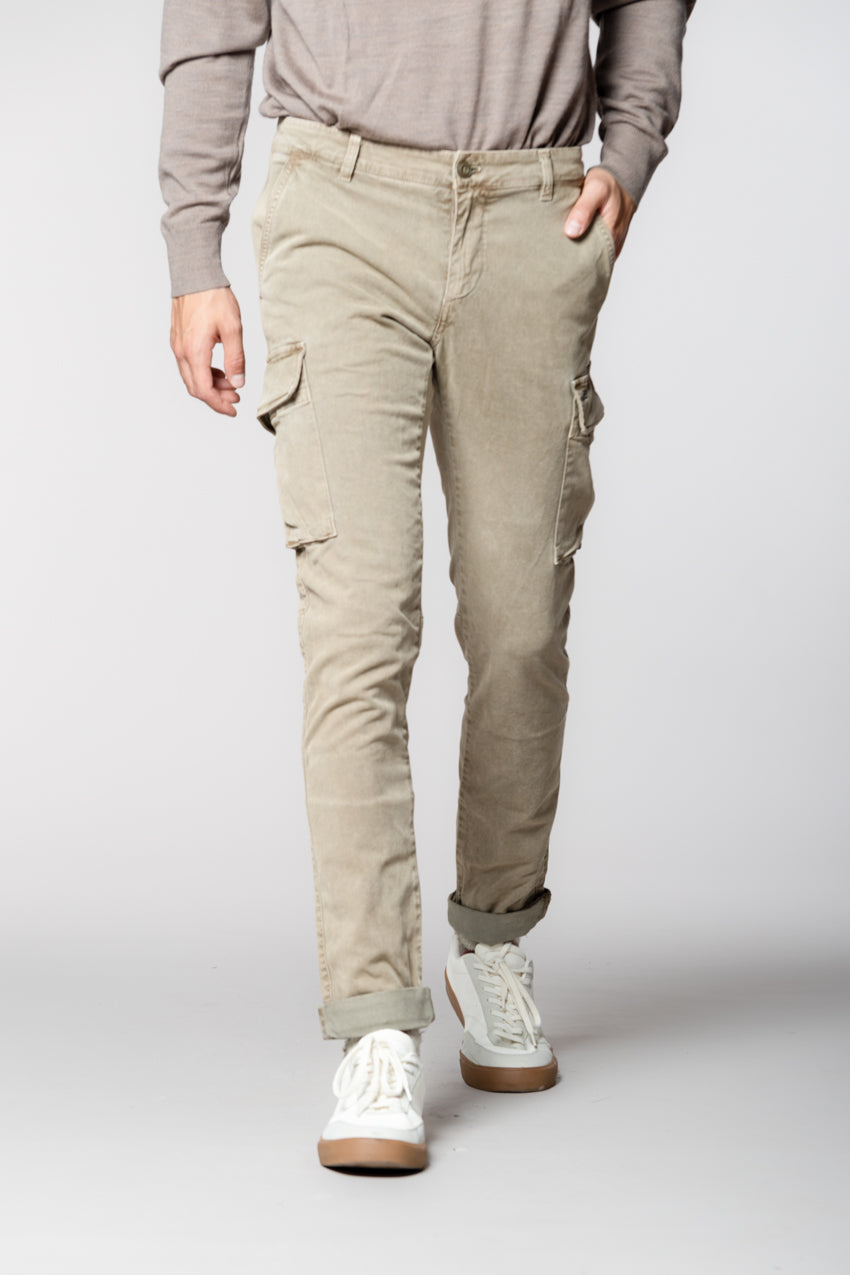 Chile Herren-Cargohose aus Gabardine mit Spezialwäsche extra slim fit