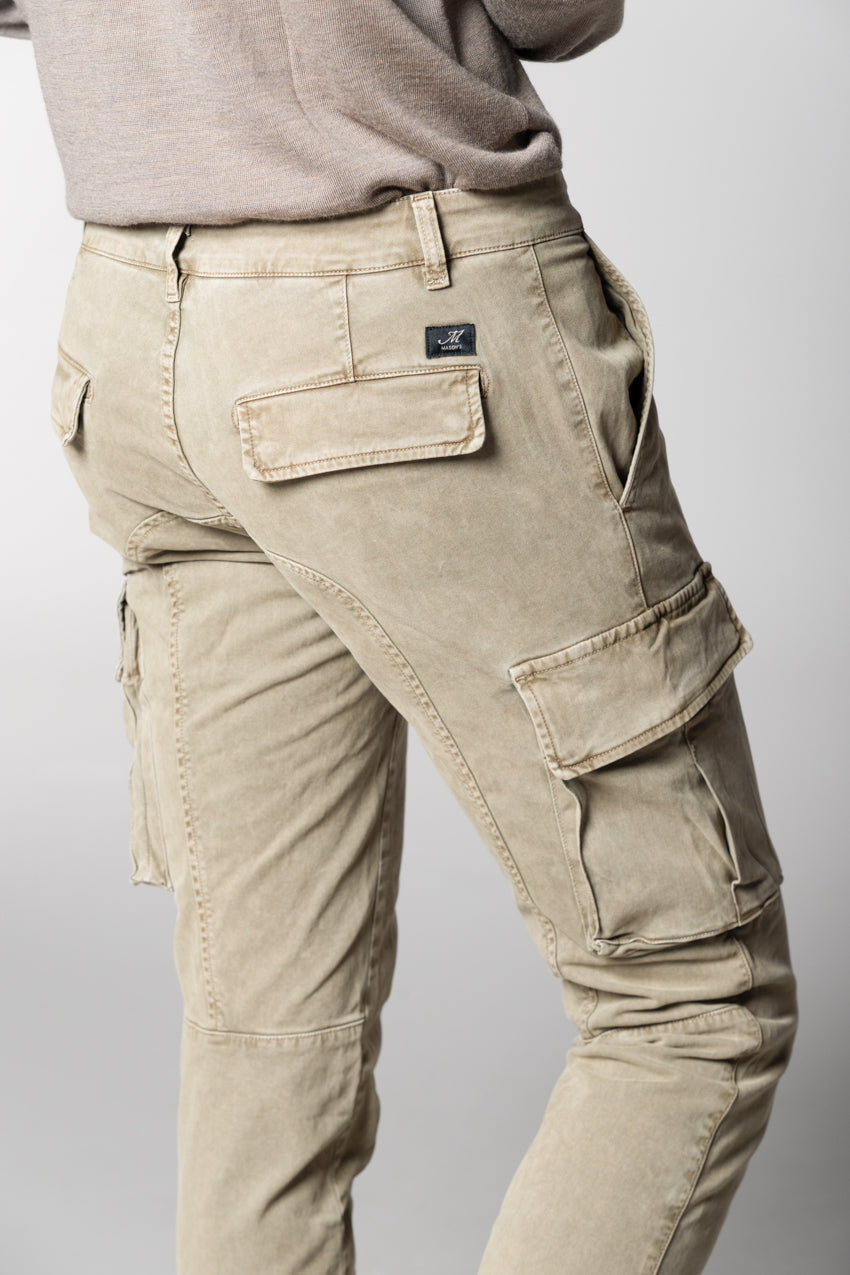 Chile men's cargo trousers in gabardine with special washing extra slim fit