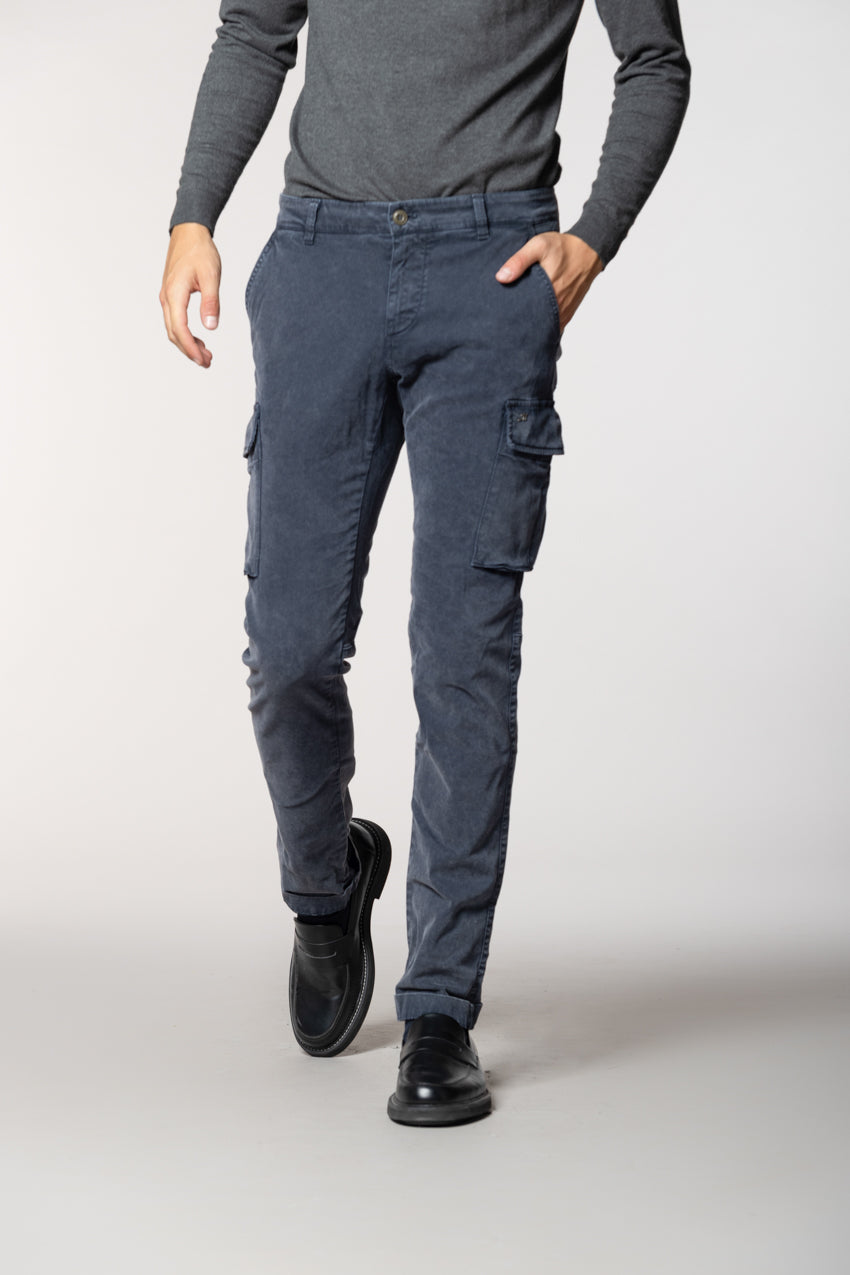 Chile men's cargo trousers in gabardine with special washing extra slim fit