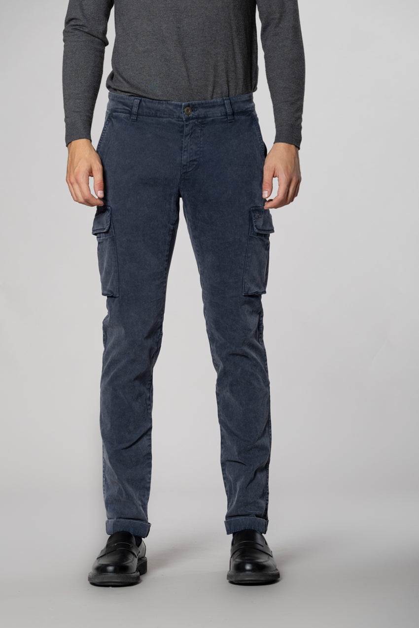 Chile men's cargo trousers in gabardine with special washing extra slim fit